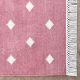 Handmade Cotton Pink Minimalist Dhurrie For Living Room